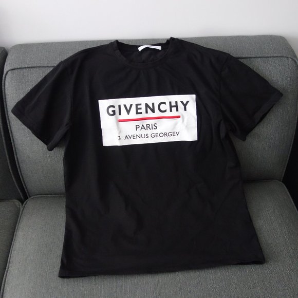 GIVENCHY PARIS 3 AVENUS GEORGEV Black Made in Italy T-Shirt Size XXL - Picture 1 of 9